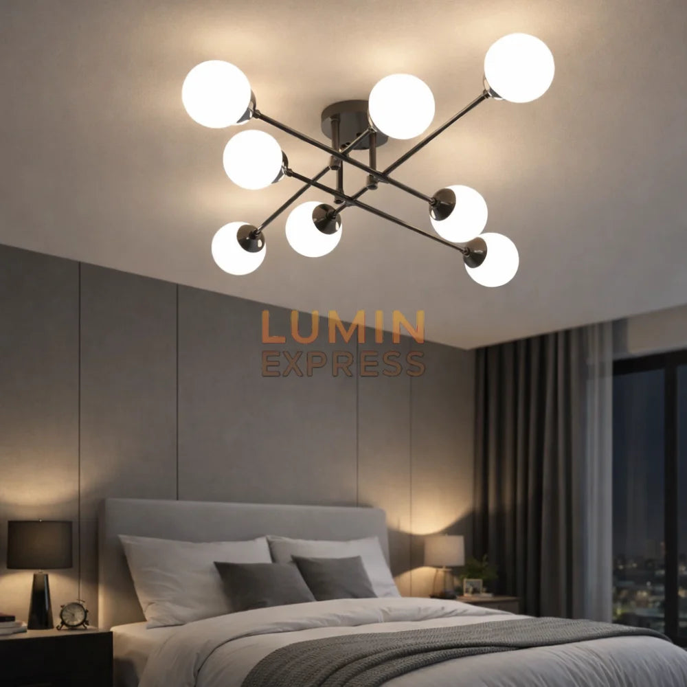 Plafonnier LAYALI Black 8 Branches