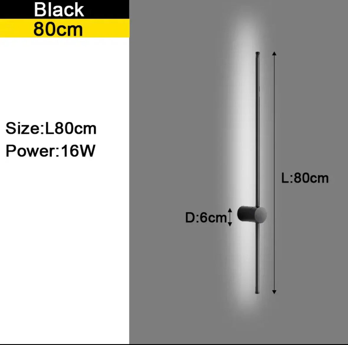 Applique murale VERTIGO Black 60 cm