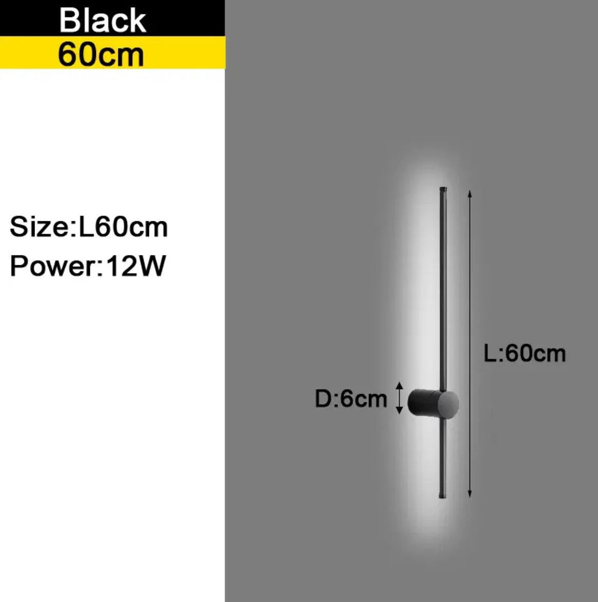 Applique murale VERTIGO Black 60 cm