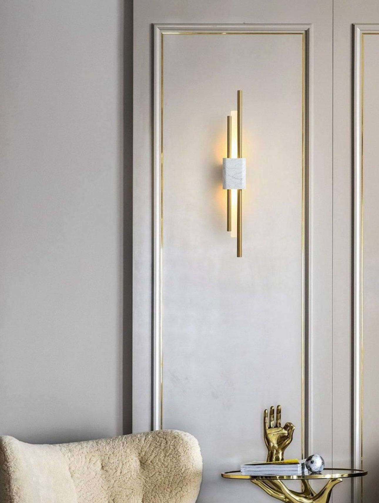 Applique murale VERDUN Marbre Blanc