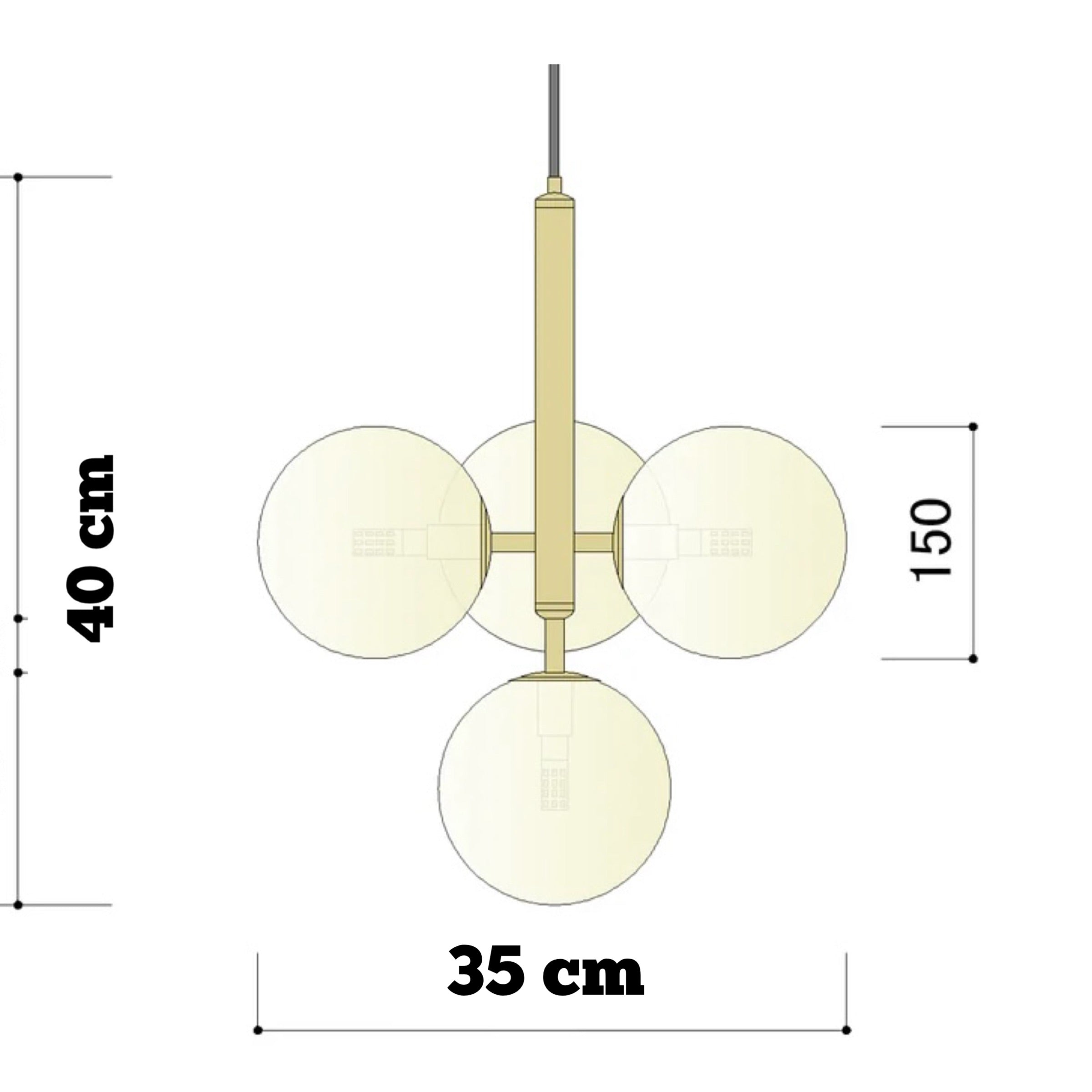 Suspension MILIO 4 Boules