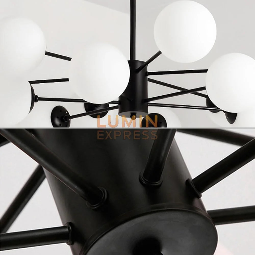 Suspension BERLIN Black 6 Branches