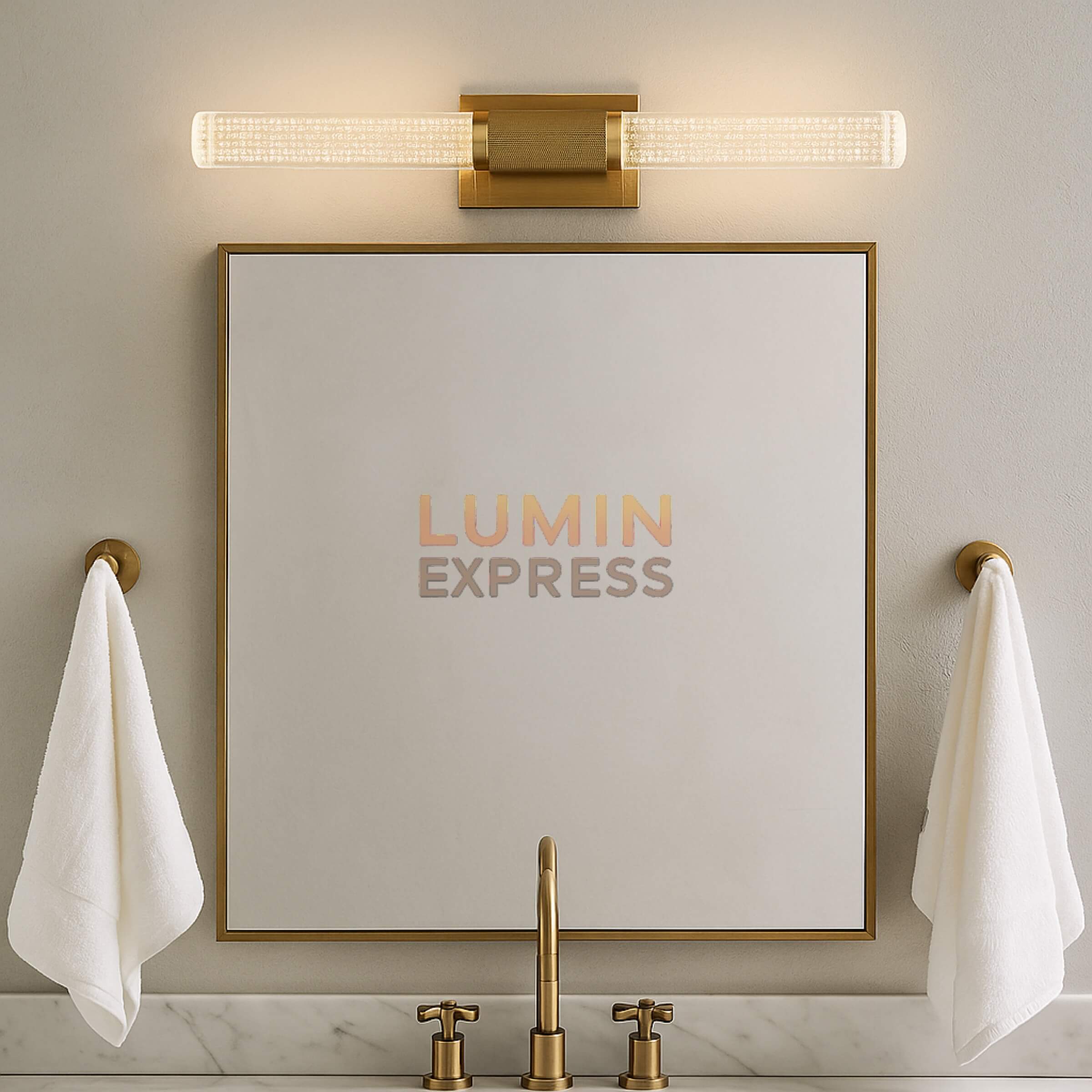 applique miroir orbis gold design doré pour salle de bain au maroc