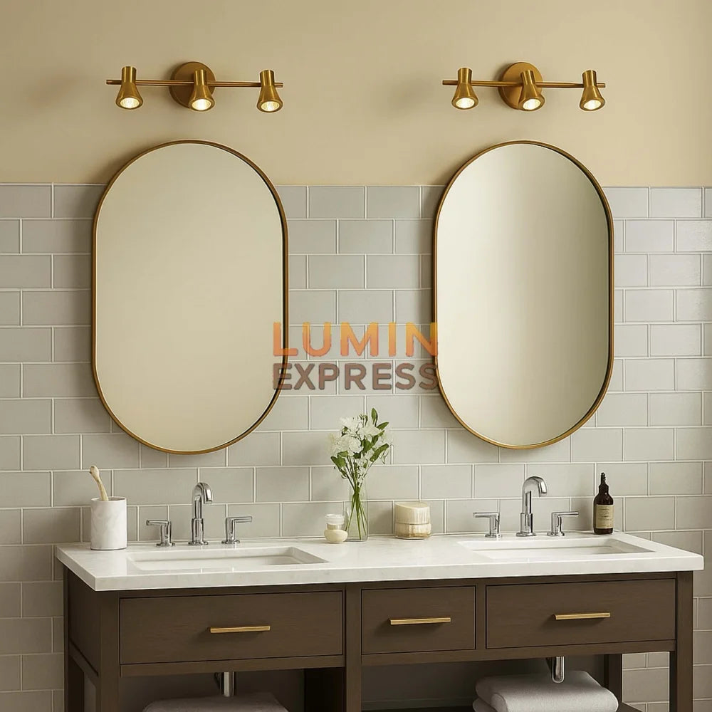 Luminaire mural doré, spots orientables, design minimaliste et moderne – salle de bain ou salon – Luminexpress Maroc