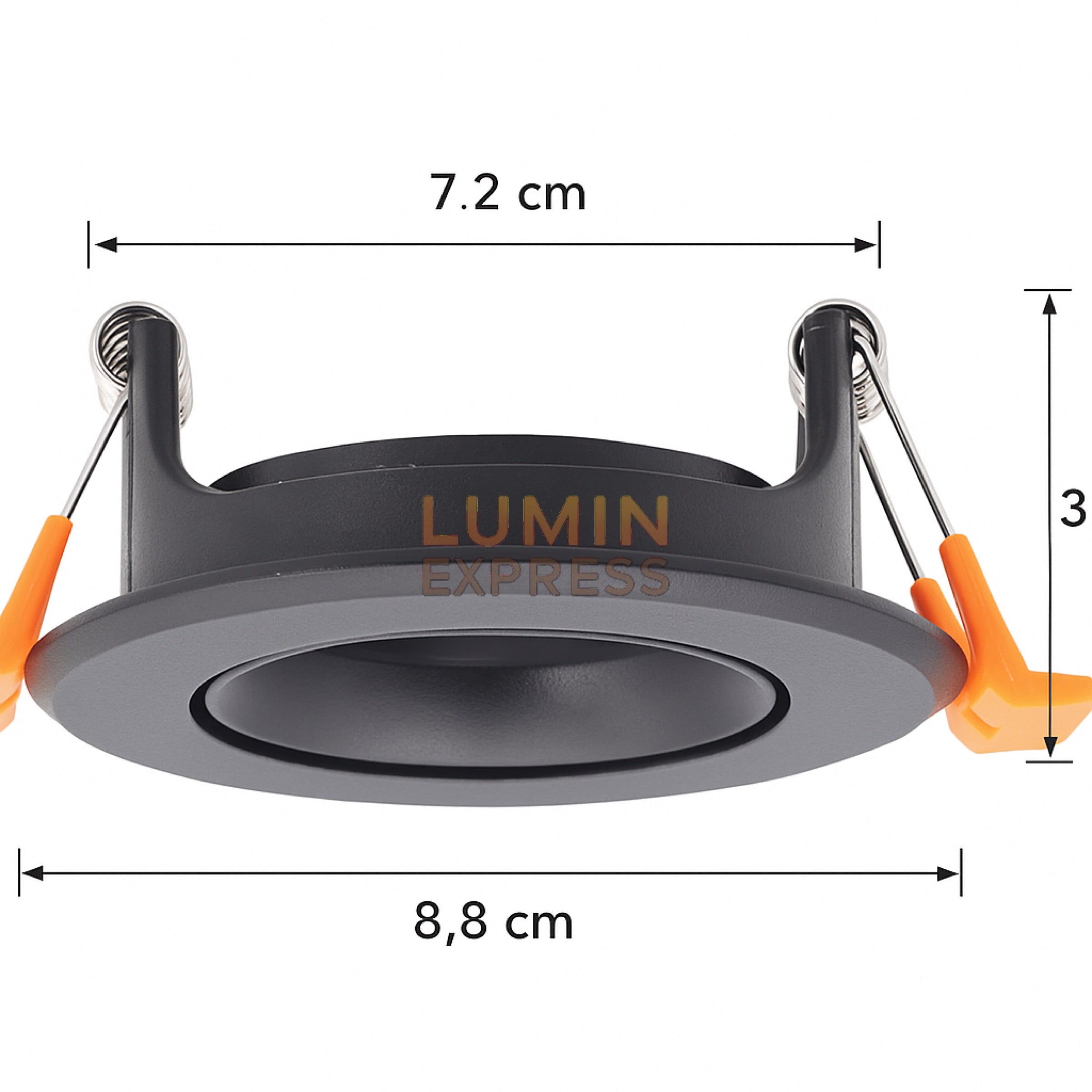 Spot Carré Noir K8+ Ampoule offerte