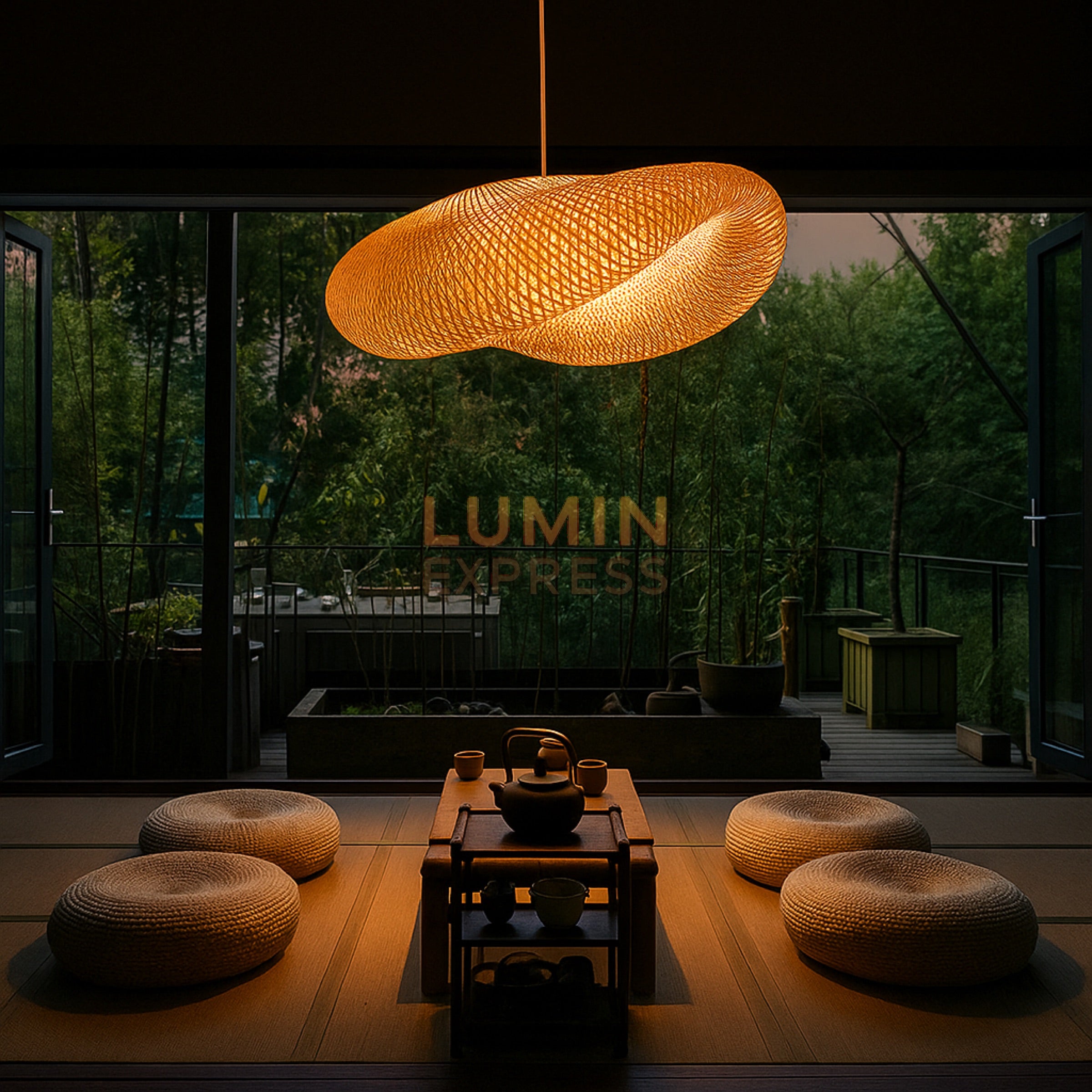 Suspension TENZO en Bambou