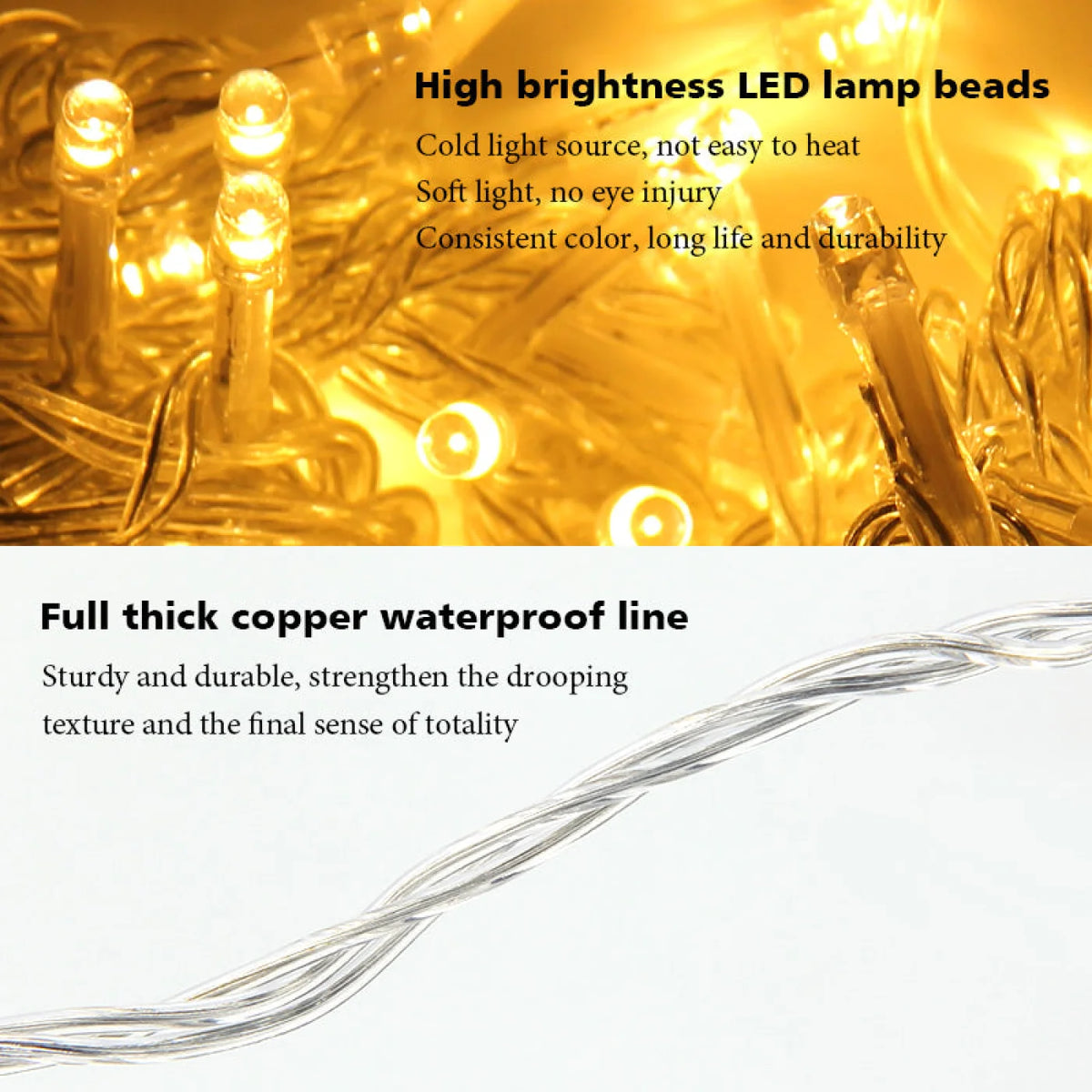 Guirlande 10M LED Jaune étanche