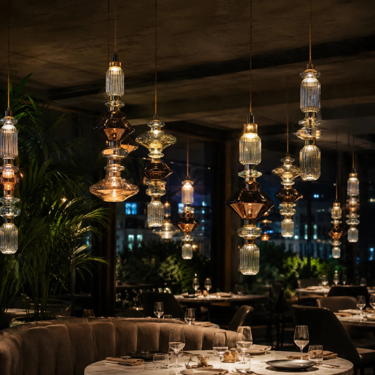 Suspension FUTURA Design Contemporain en verre soufflé
