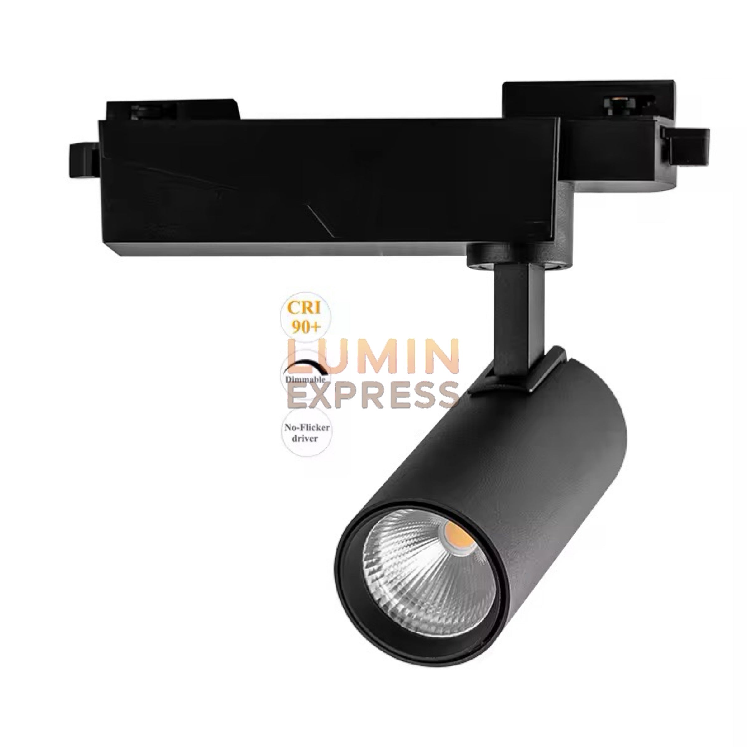 Projecteur 30W Noir pour rail monophasé