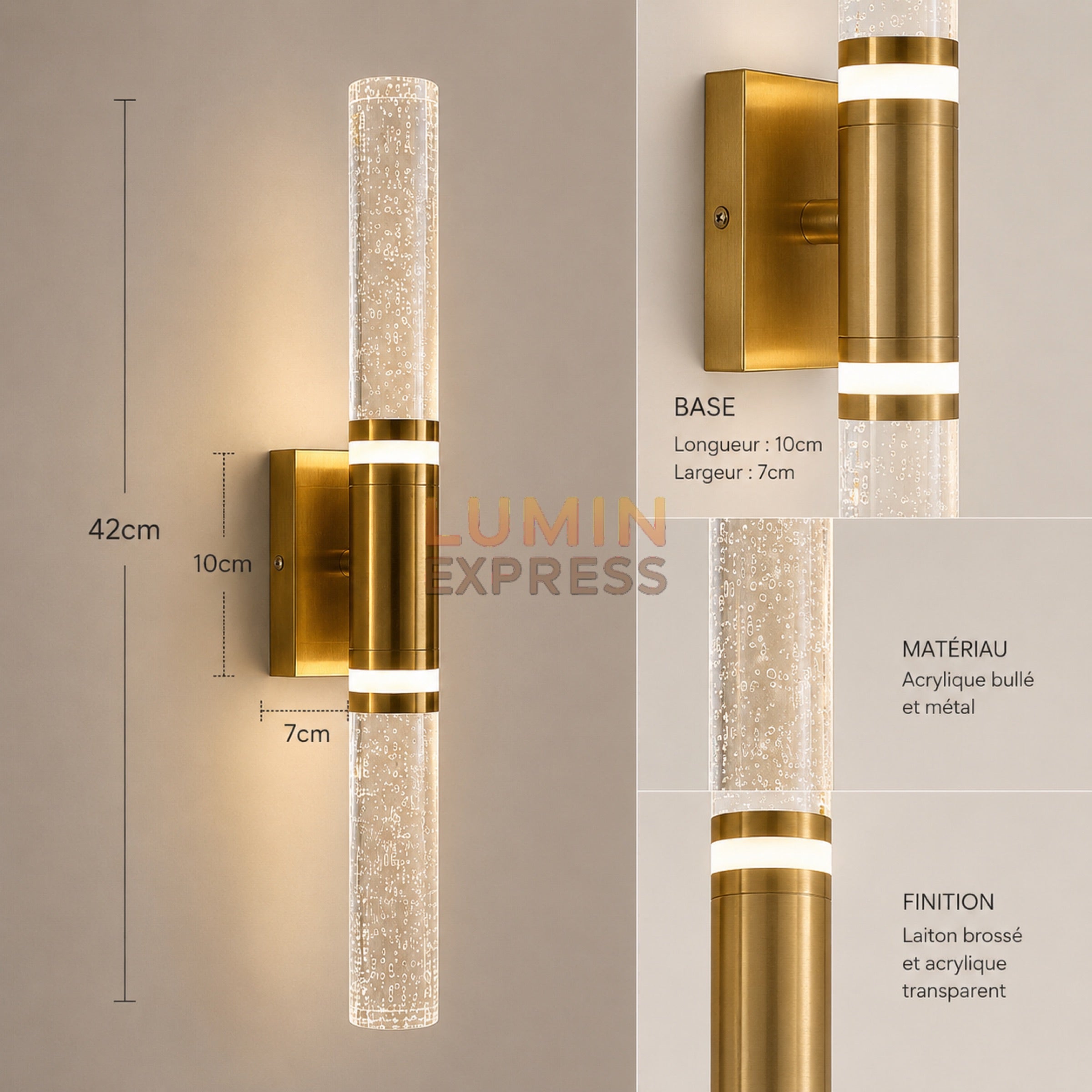 Applique murale CALYPSO Gold M1