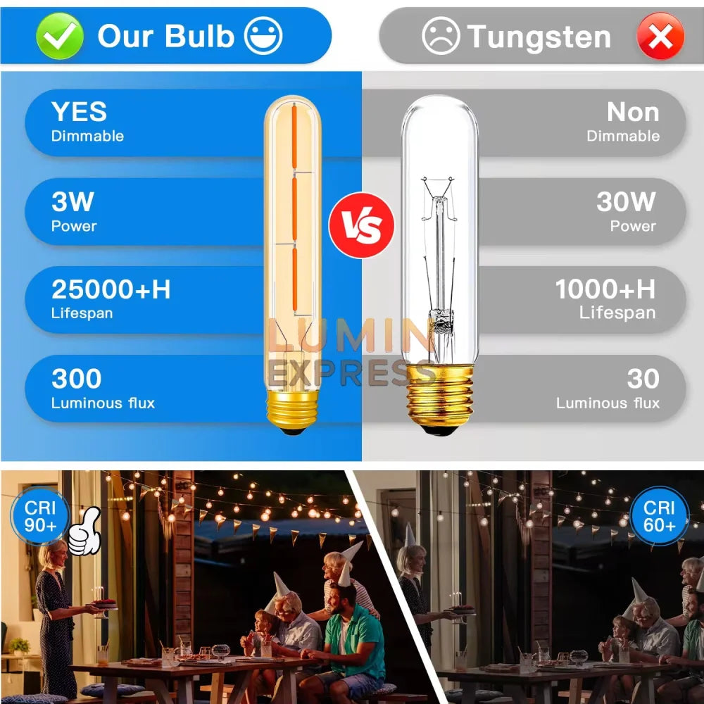 Ampoule E27 LED T185 3W 3000K