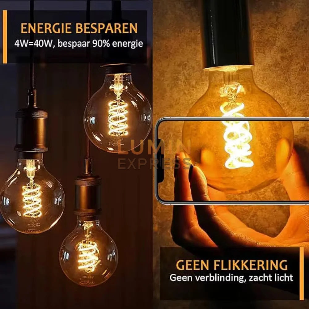 Ampoule G80 E27 6W 3000K Ambre