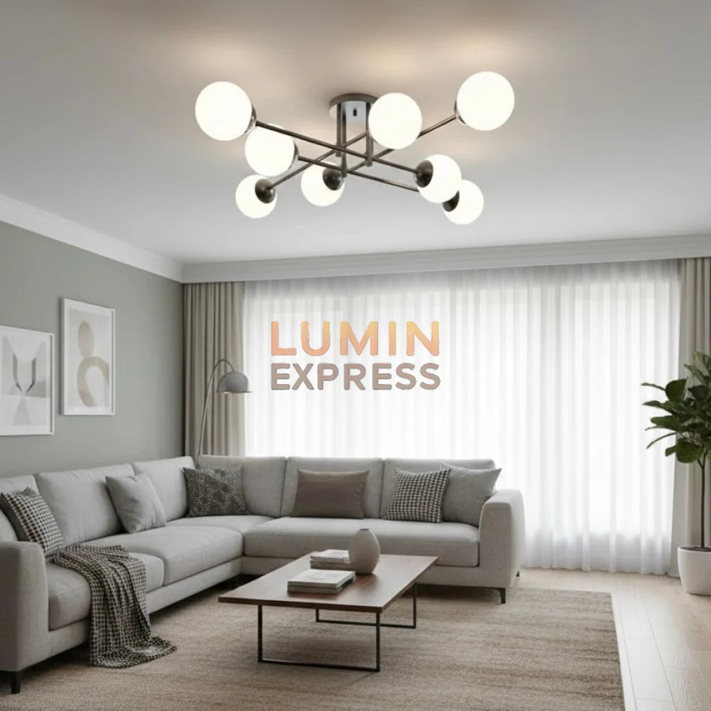 Plafonnier LAYALI Black 8 Branches