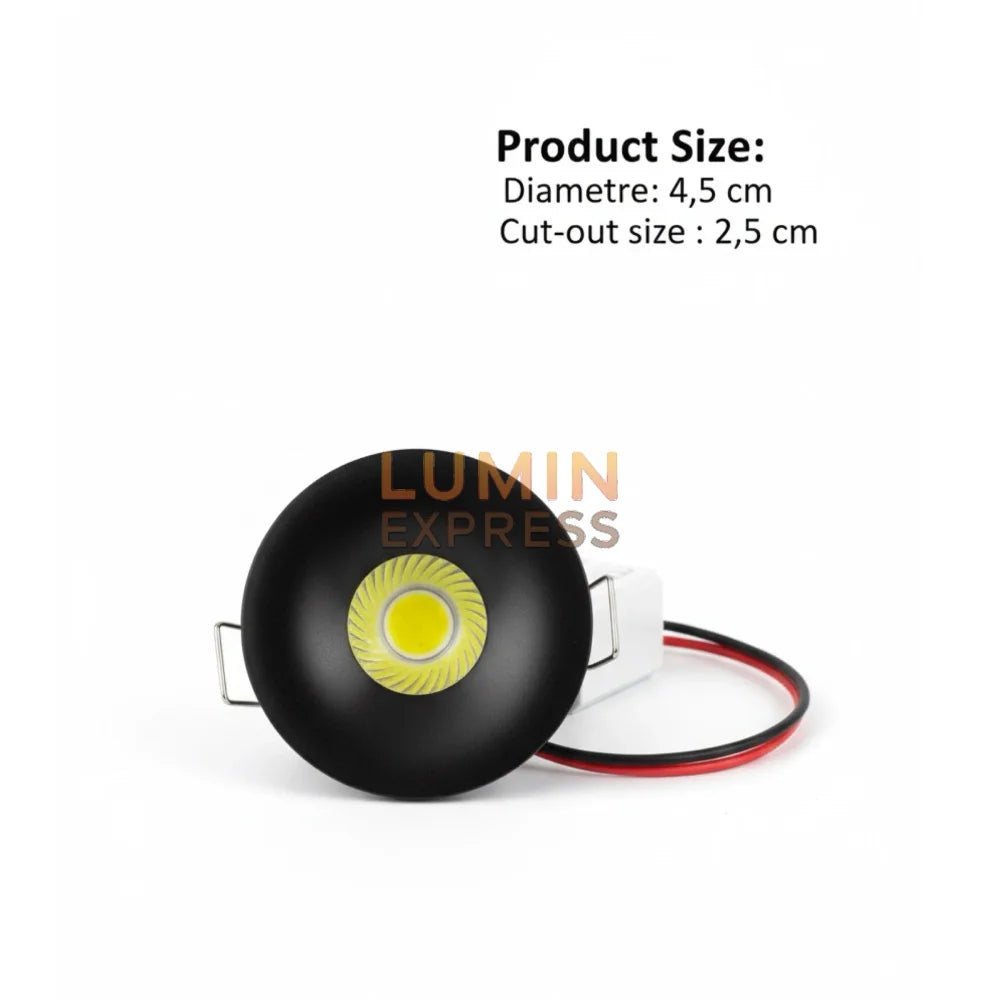 Mini Spot LED Noir Encastrable pour niche