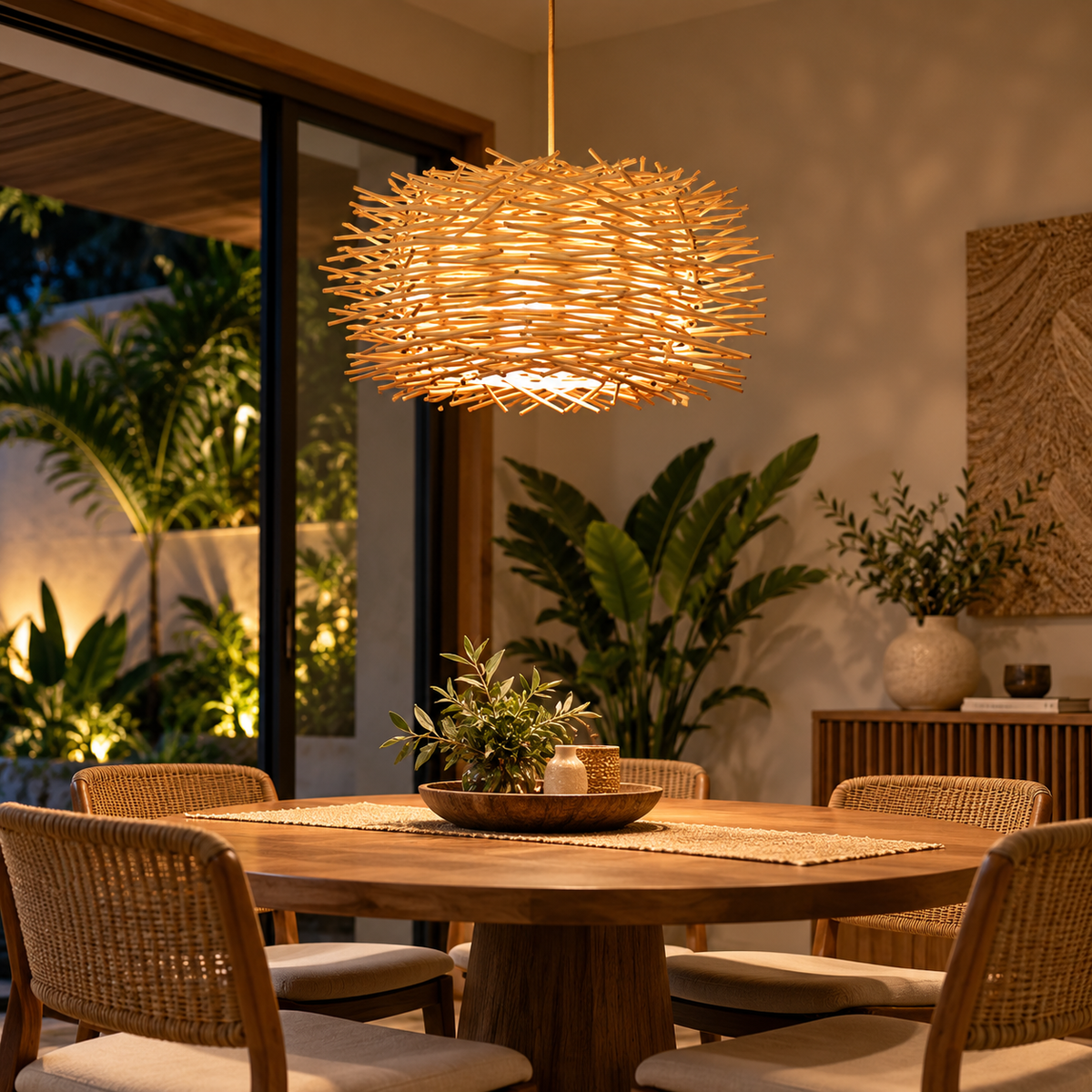Suspension NESTA en Bambou