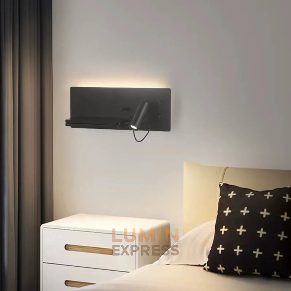 Applique murale liseuse sans fil noire – lampe murale pratique et moderne au Maroc