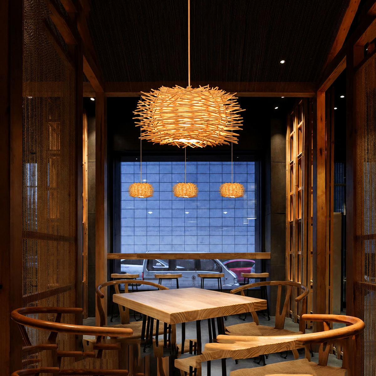 Suspension NESTA en Bambou