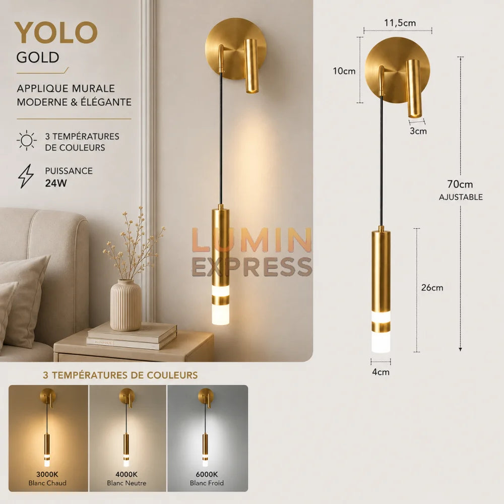 Applique murale YOLO Gold