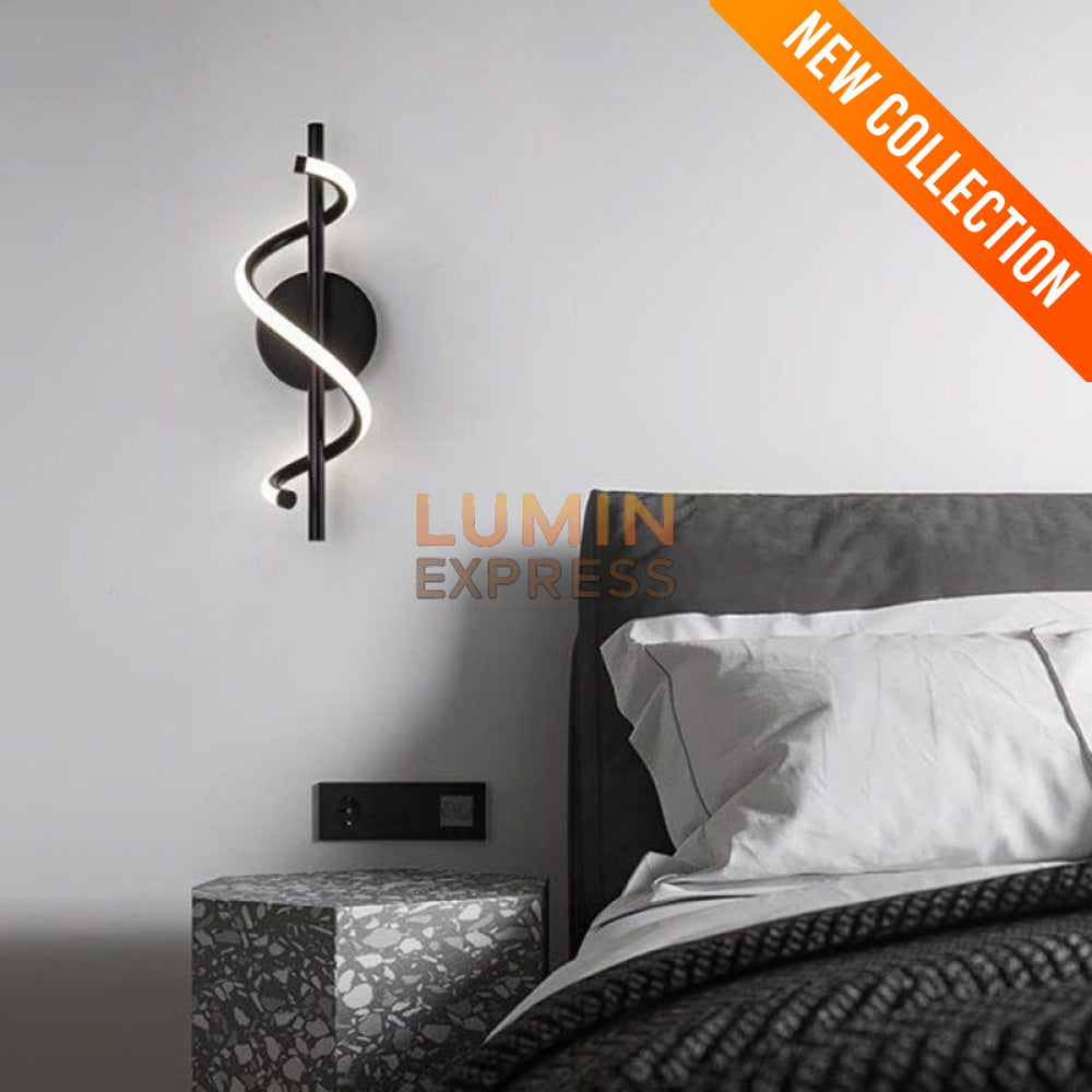 Luminaire mural torsadé noir – applique contemporaine Luminexpress Maroc