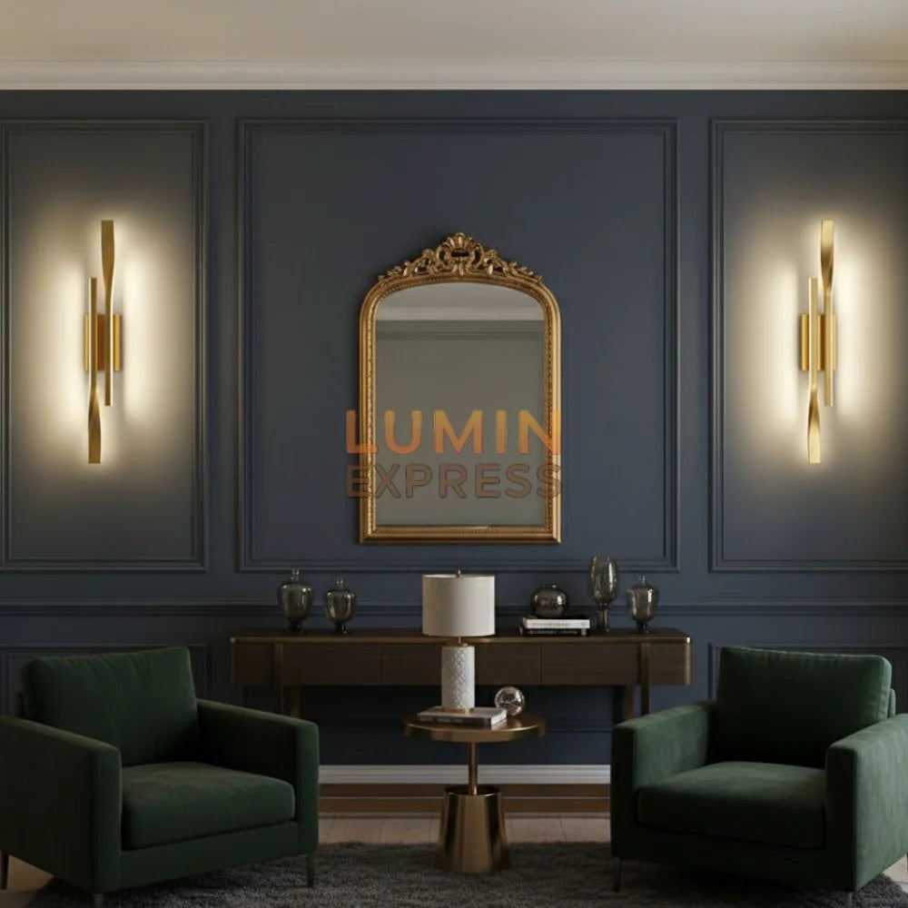 Applique murale verticale KYOTO Gold – décoration murale salon Luminaire Maroc