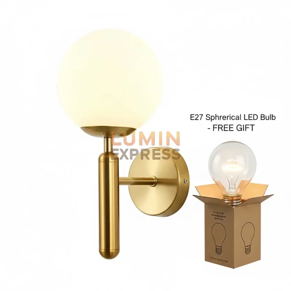 Applique murale ISADORA Gold – finition laiton doré et verre dépoli