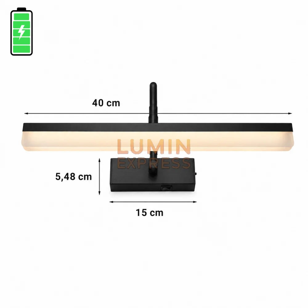 Applique LED rechargeable noire pour éclairage de tableau au Maroc