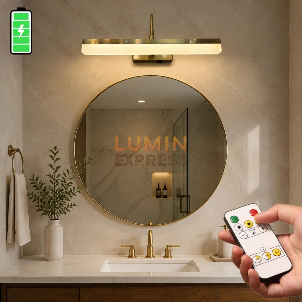 Applique miroir rechargeable Gold avec éclairage LED