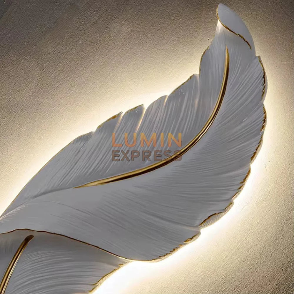 Vue de profil CRISTINA White 65 cm, applique murale blanche minimaliste, Luminexpress