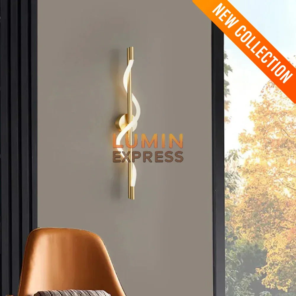 Applique murale Eclissa Gold 60 cm – luminaire design doré LED pour salon au Maroc