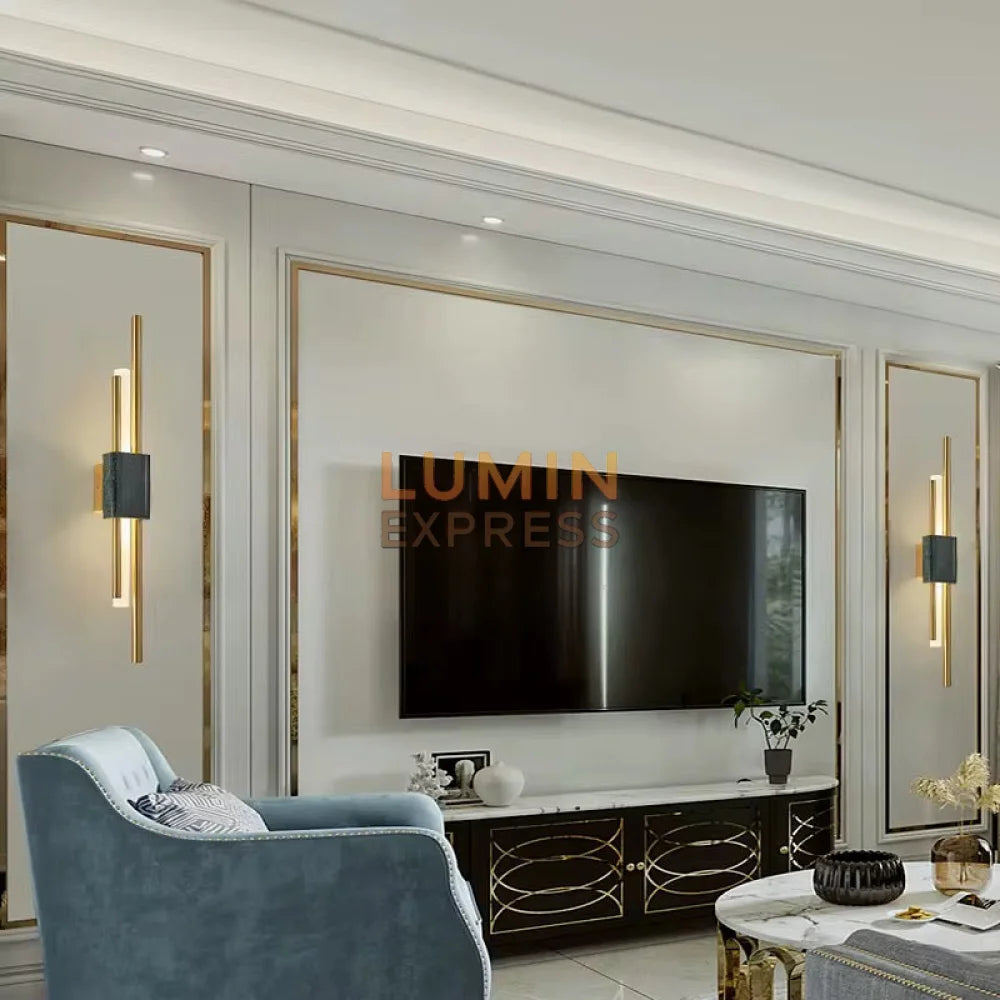 Applique murale design marbre vert et laiton doré – Luminexpress – Décoration maison Maroc