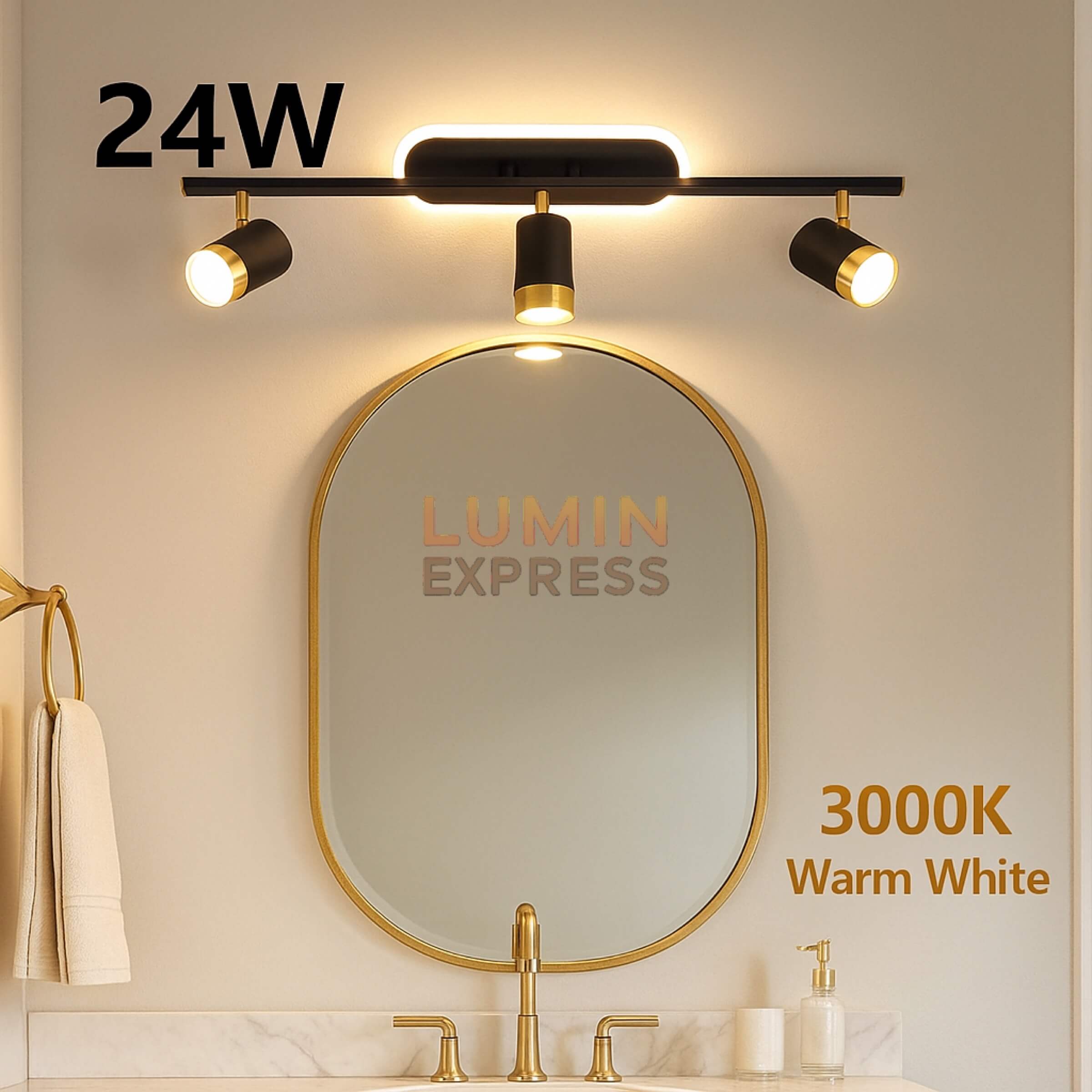 Luminaire design Eclipse noir et doré – applique murale ou plafonnier moderne avec LED orientable – Luminexpress Maroc