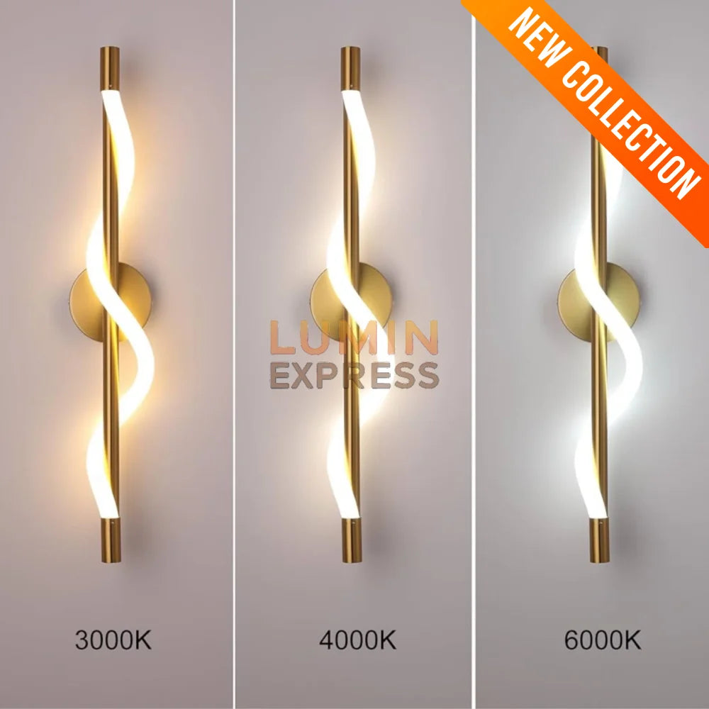 Applique murale circulaire dorée avec éclairage LED intégré 3 couleurs – Luminexpress Maroc.