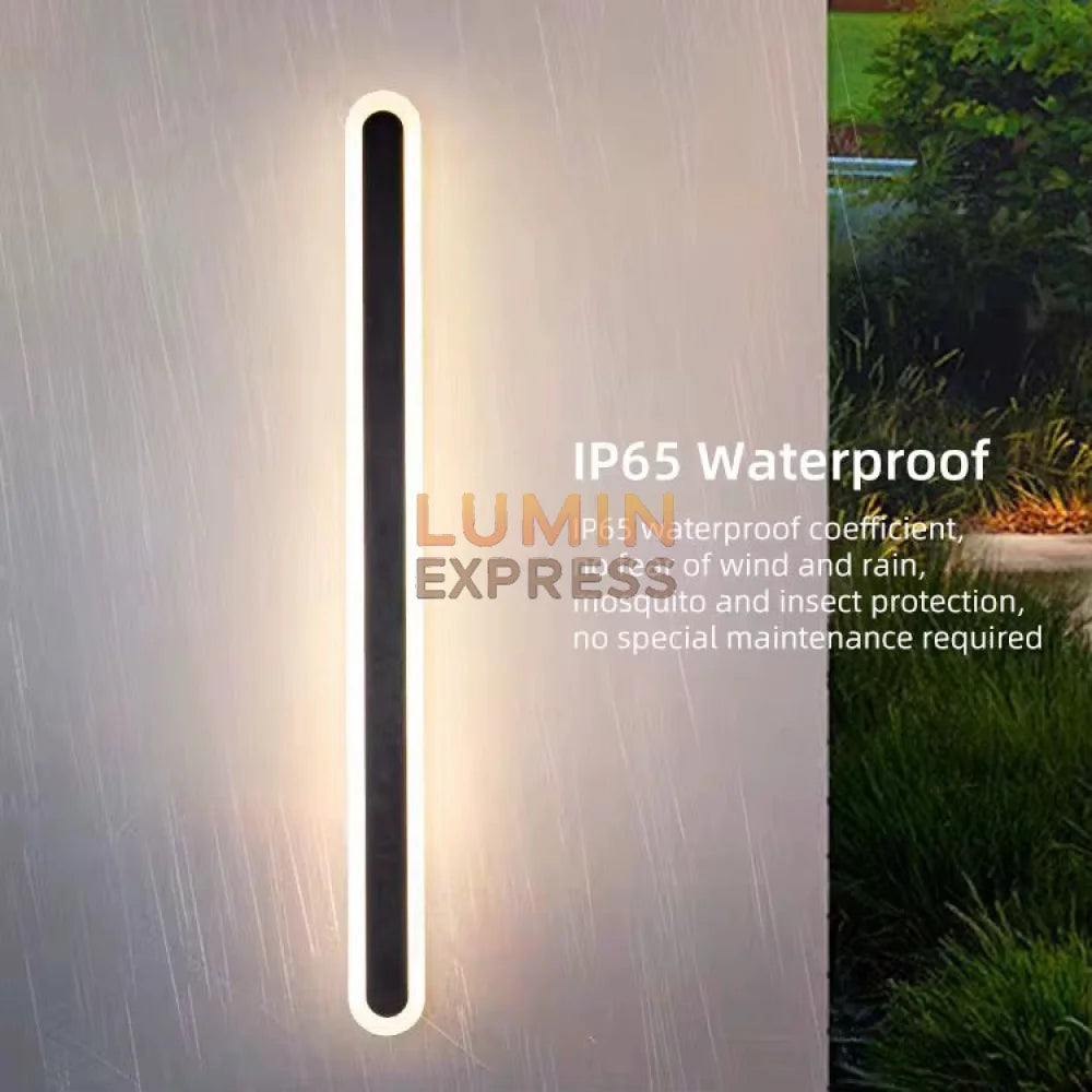 Éclairage mural étanche noir 60 cm – modèle VERTIKA Luminexpress