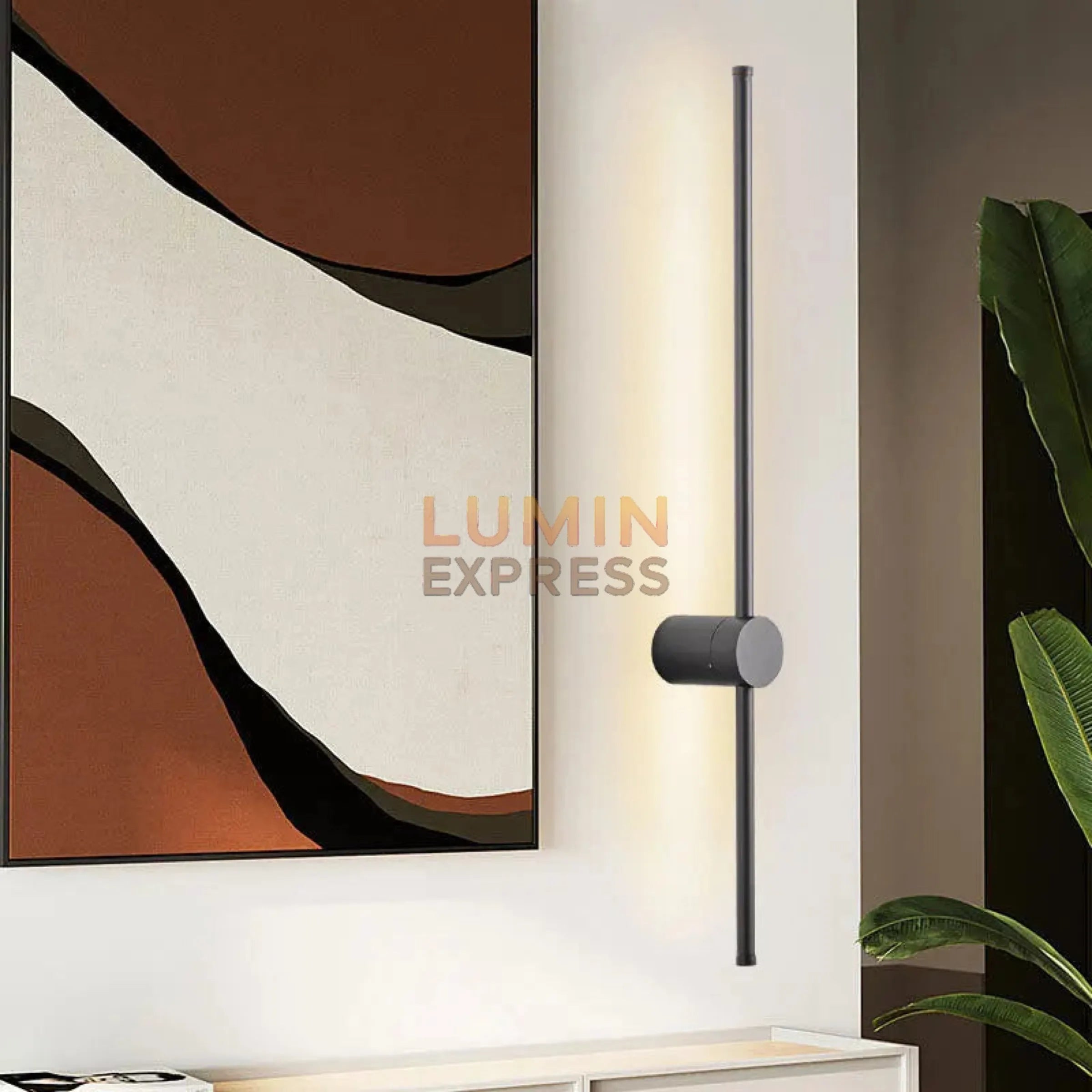 Applique murale noire VERTIGO Black 80 cm – Éclairage décoratif design pour intérieur marocain