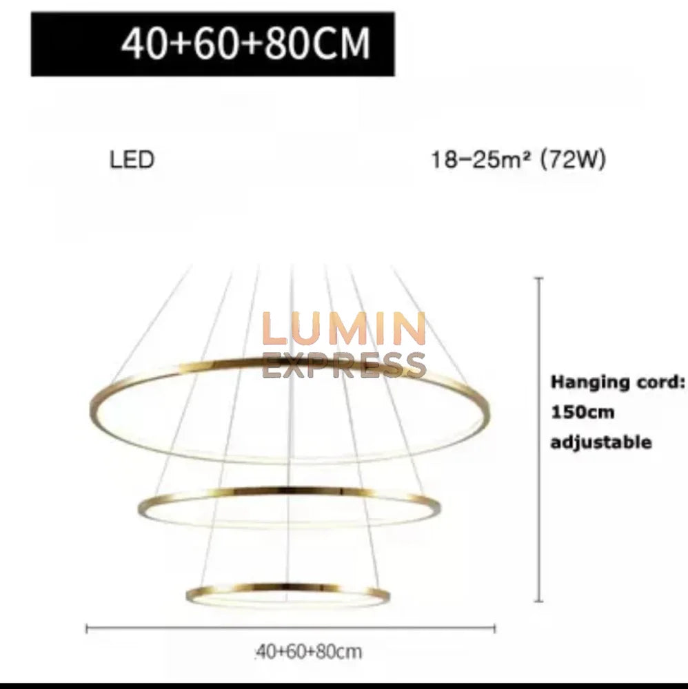 Suspension LISBON Gold 80cm