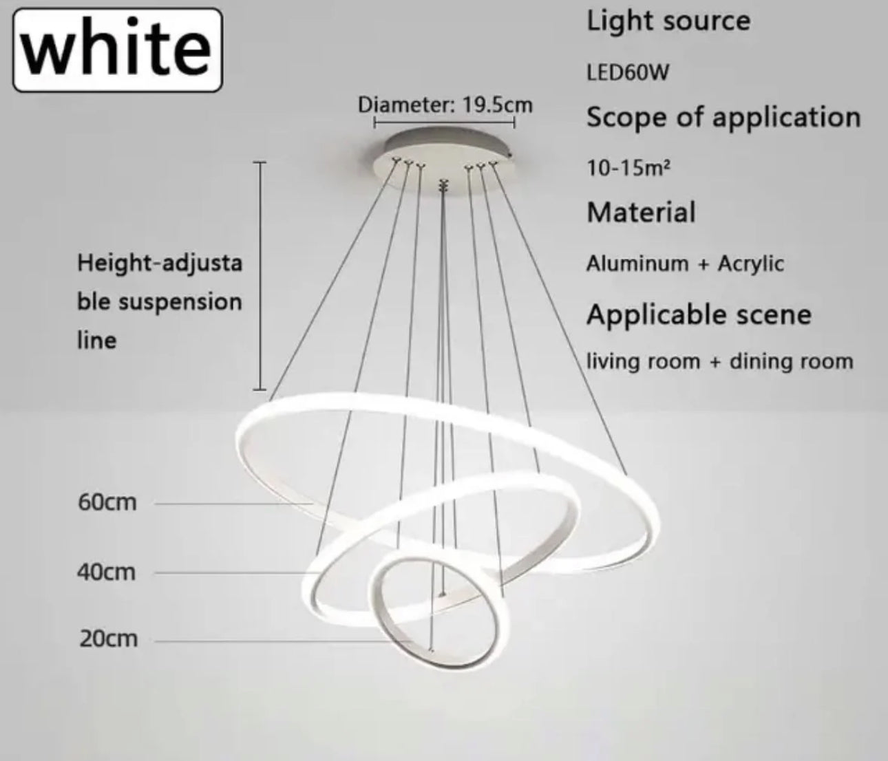 Suspension TRIPLE White