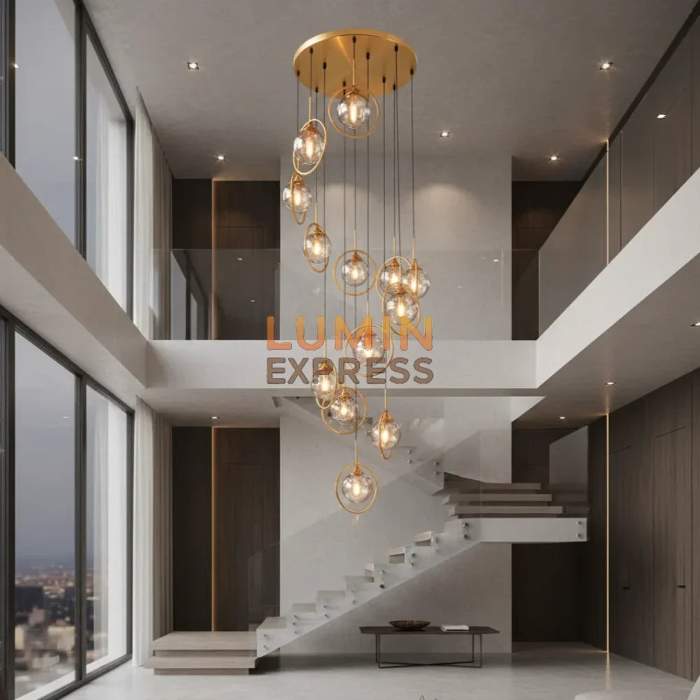 Lustre en cascade pour haut plafond et hall d’entrée – Luminexpress