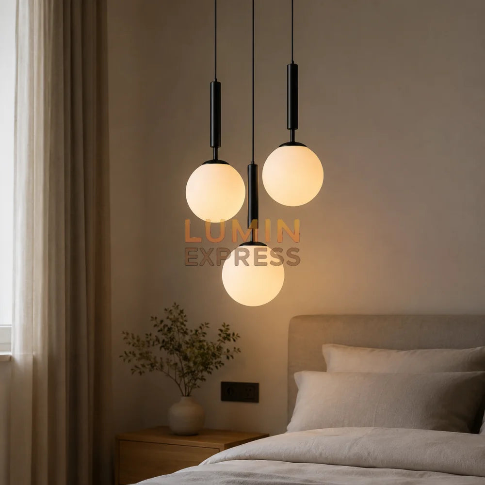 Suspension ISADORA 3 boules noire – luminaire Maroc signé Luminexpress