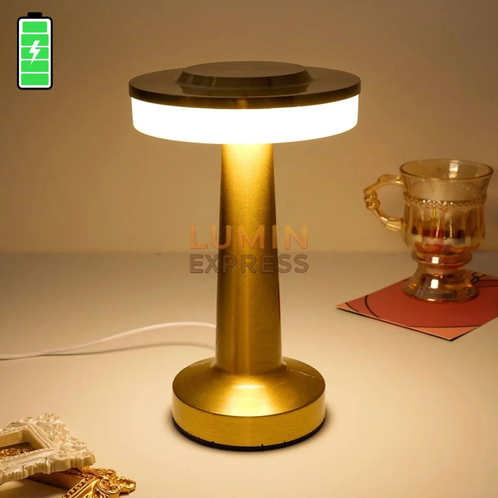 Lampe rechargeable TEKTA Gold — lampe de table sans fil, LED USB, Luminexpress Maroc