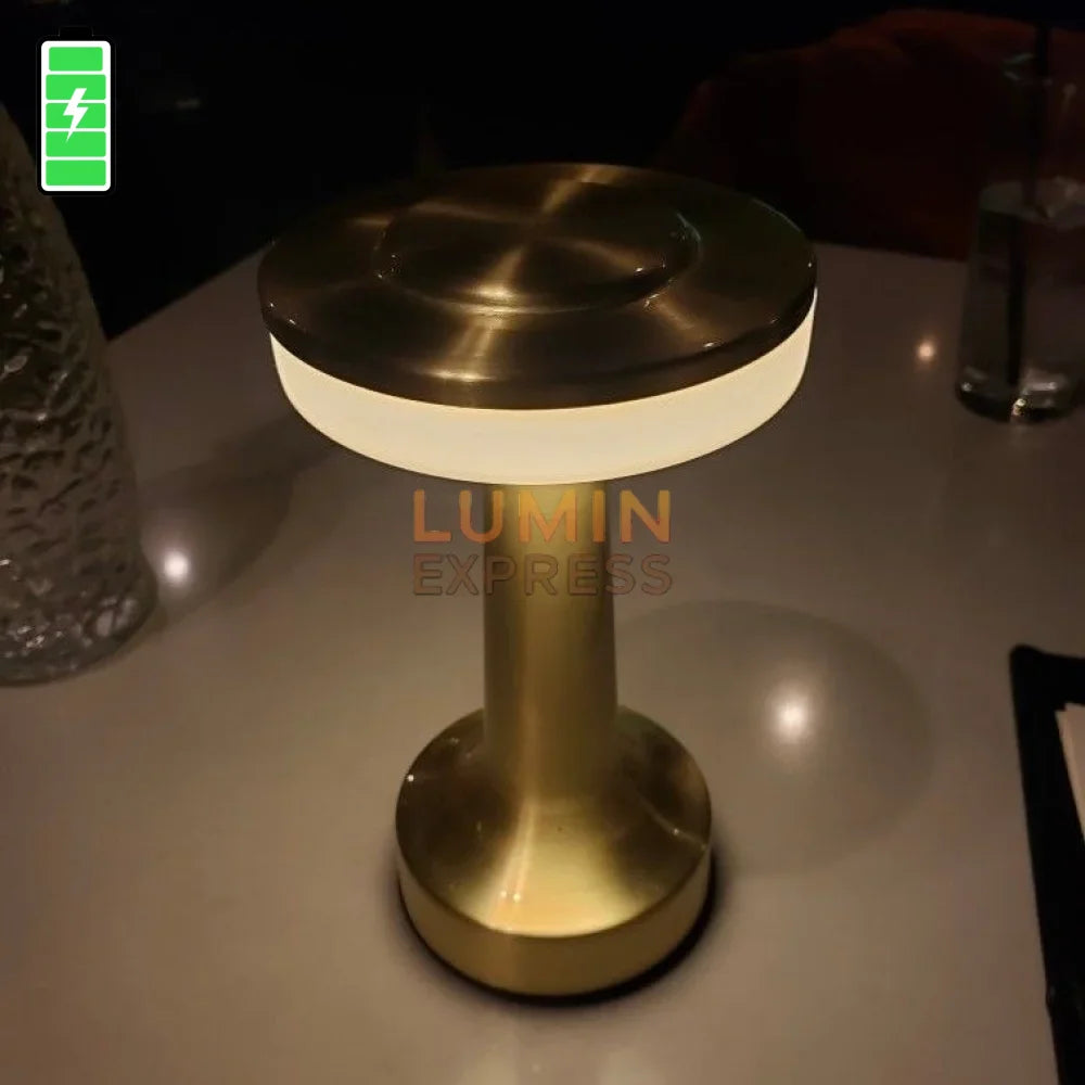 Lampe de table rechargeable TEKTA Gold — éclairage sans fil pour restaurant café