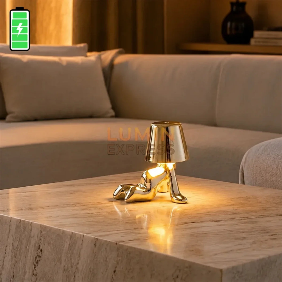 Luminaire décoratif TEDDY Gold rechargeable disponible au Maroc