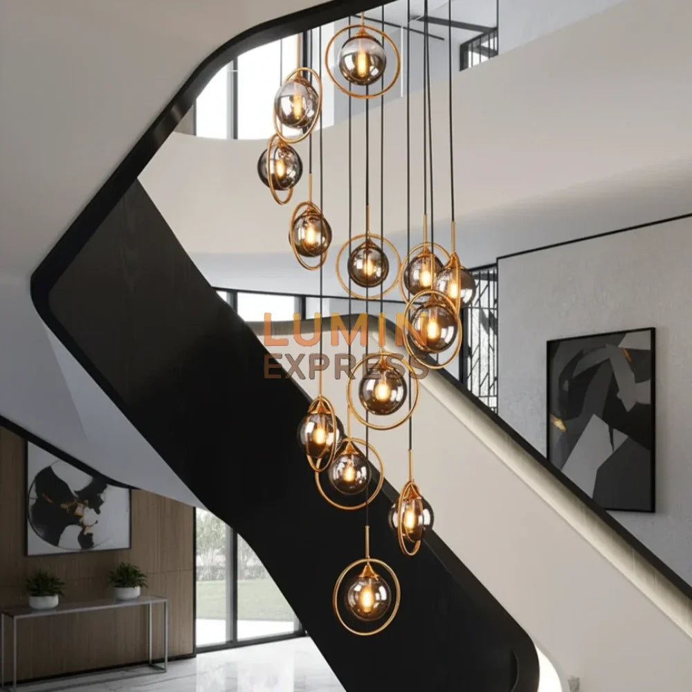 Lustre CLARO doré élégant pour villa et duplex au Maroc