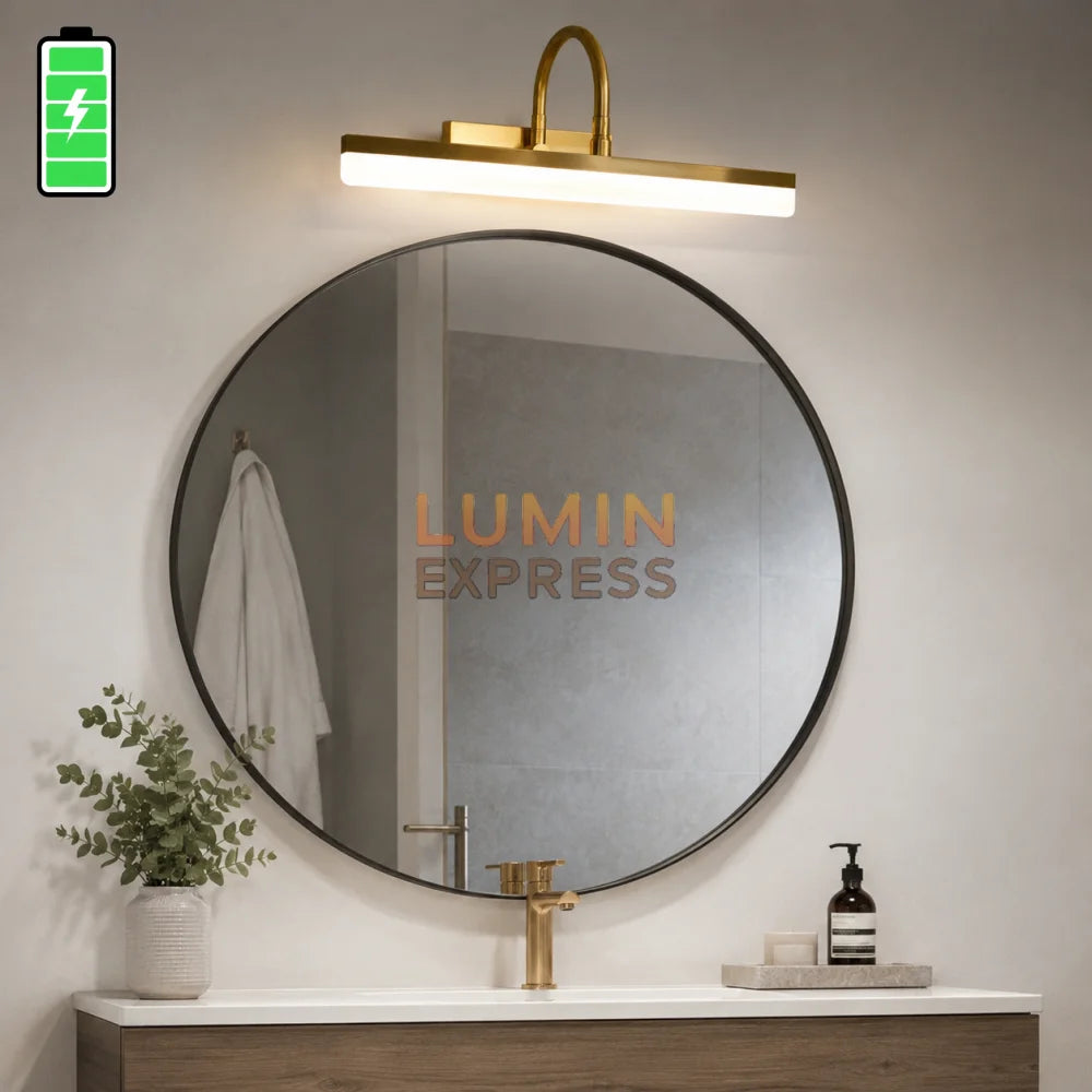 Luminaire Maroc : applique LED rechargeable Gold pour miroir