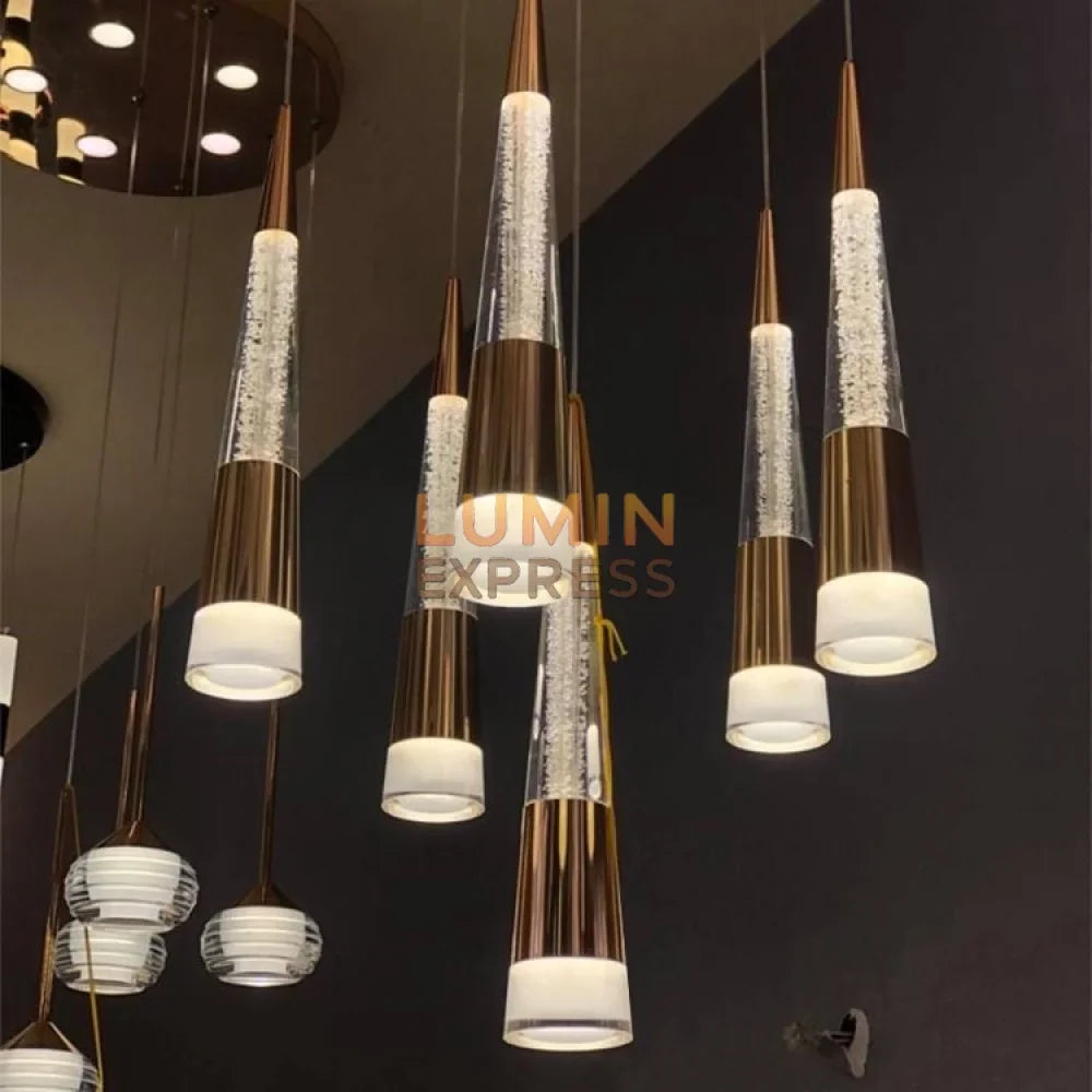 Luminaire suspendu FLAMIA Triple Gold – finition Gold Orange – Luminexpress Maroc