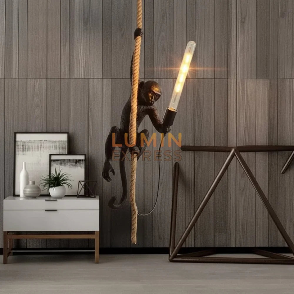 Suspension MONKEY Black résine premium – décoration intérieure Maroc