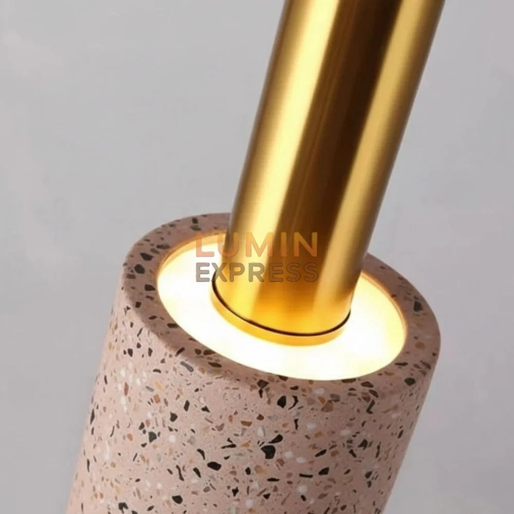 Suspension Cylinder terrazzo rose design – Luminexpress Luminaire Maroc