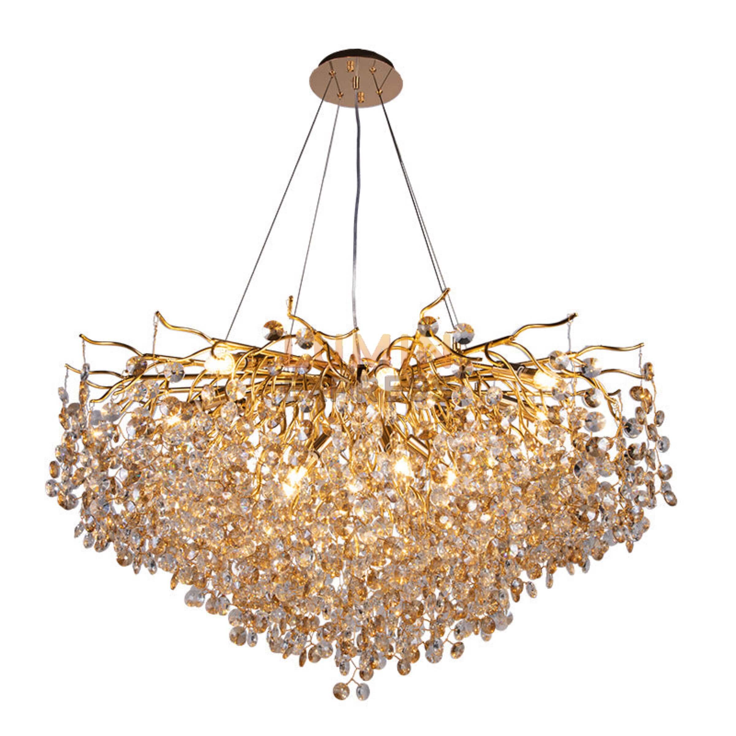 Lustre Belong en cristal K9 et laiton doré haut de gamme – Luminexpress Maroc