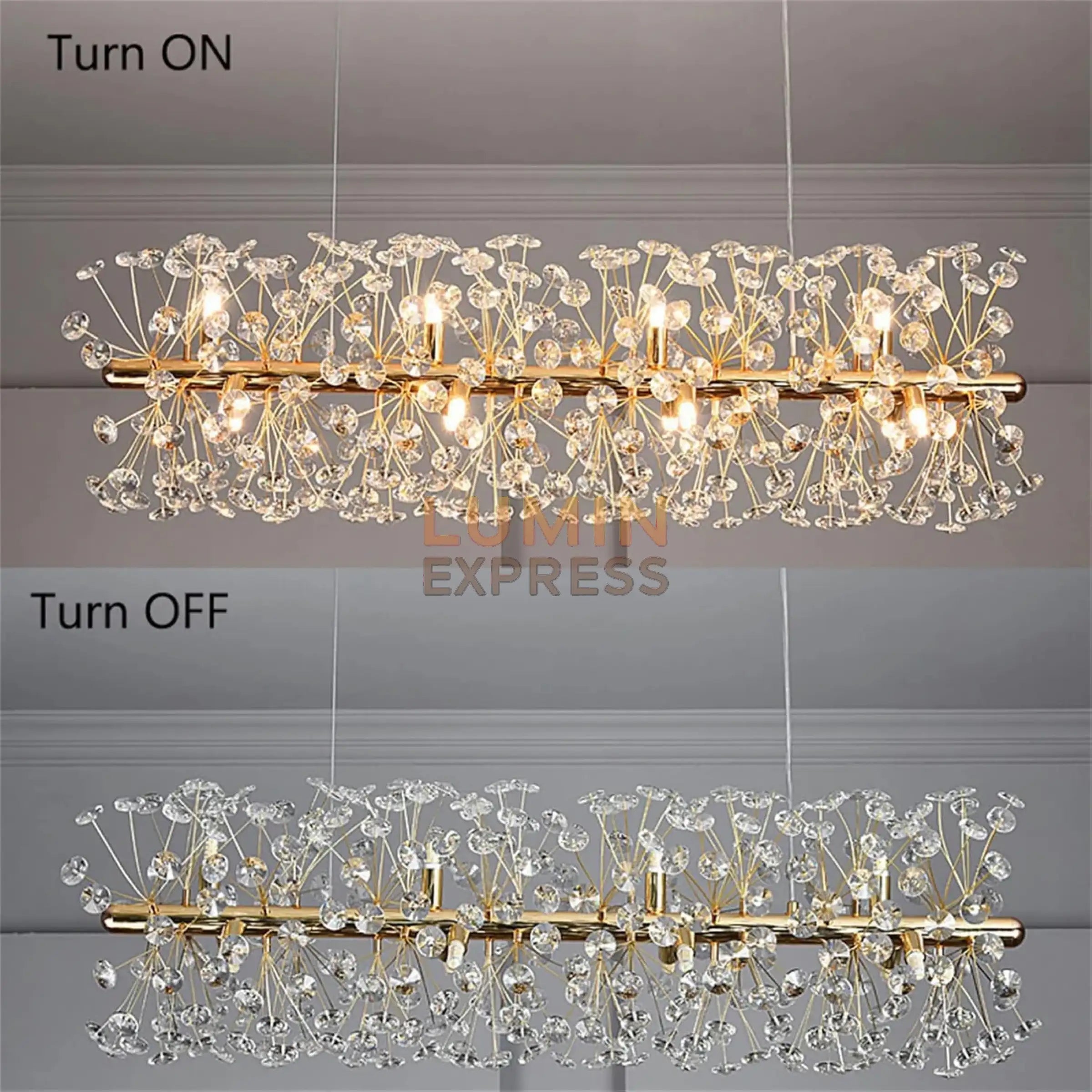 Lustre CLASSICO en cristal doré pour salon moderne – Maroc