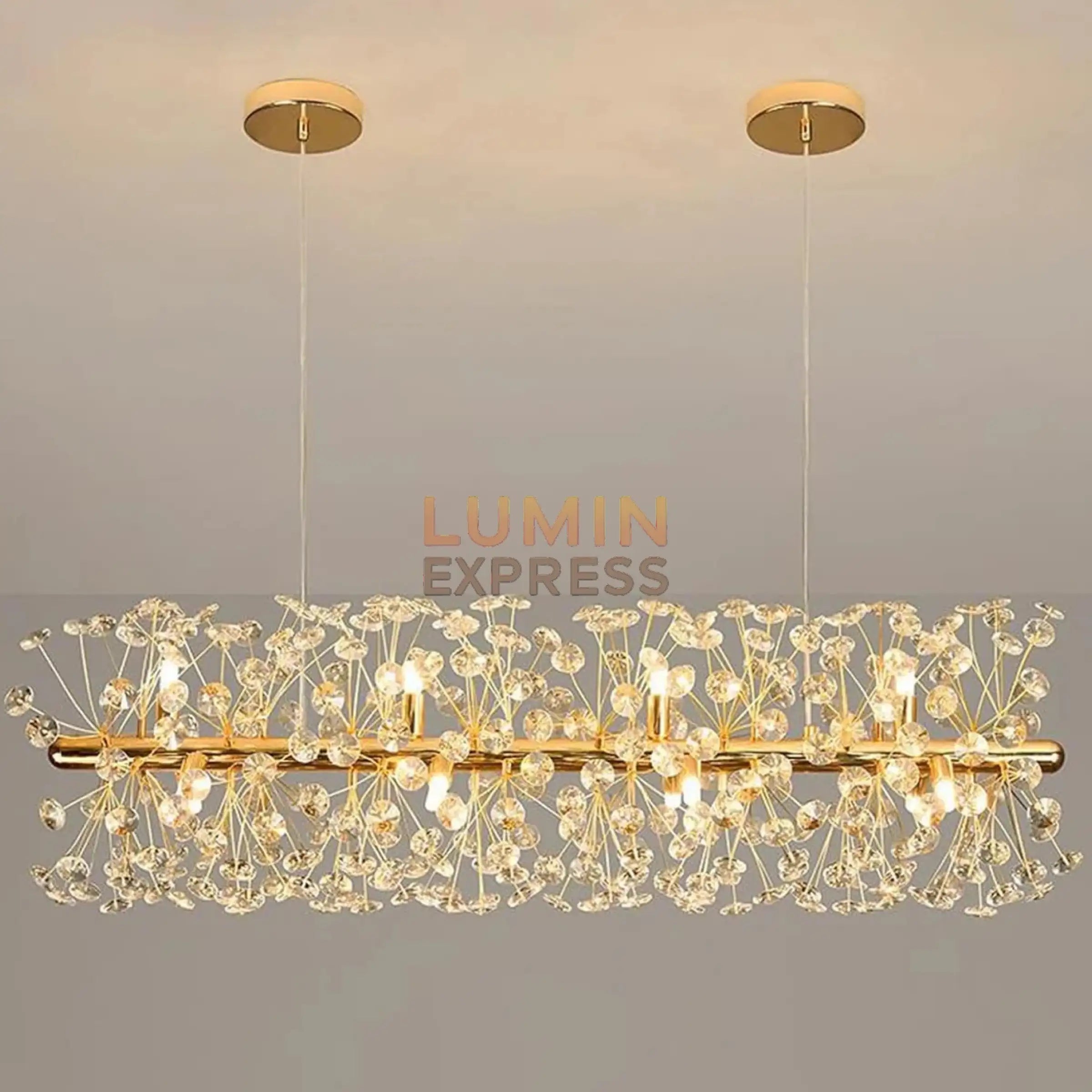 Lustre CLASSICO ovale en cristal doré 75 cm – Luminexpress Maroc