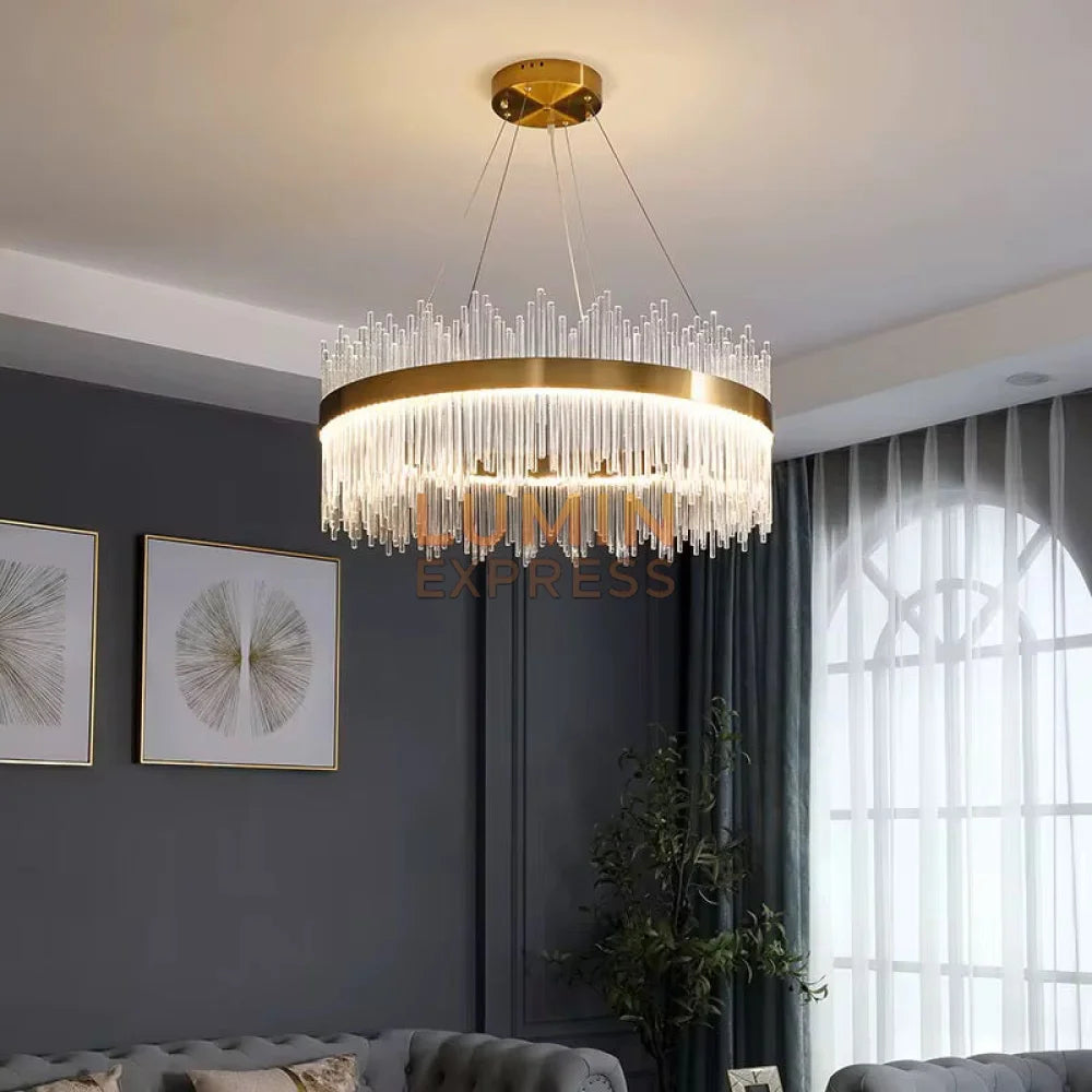Lustre EMPIRE Crystal 60 cm Luminexpress luminaire moderne Maroc